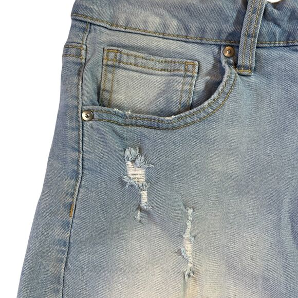 No Boundaries Shorts Women 11 Distressed High Rise Fringed (W30 L2) - Picture 3 of 9